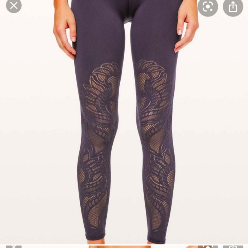 COPY - Lululemon Reveal Lattice Paisley Low Rise 25 in Tight Size 8 in Grape Th…